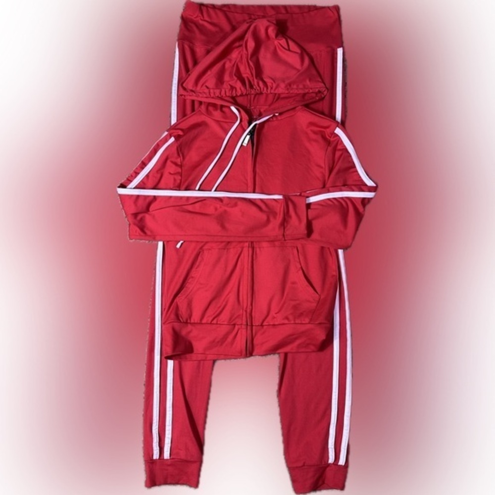 Boom Boom Jeans Yummy Zip Hoodie & Legging Set Solid Red Medium